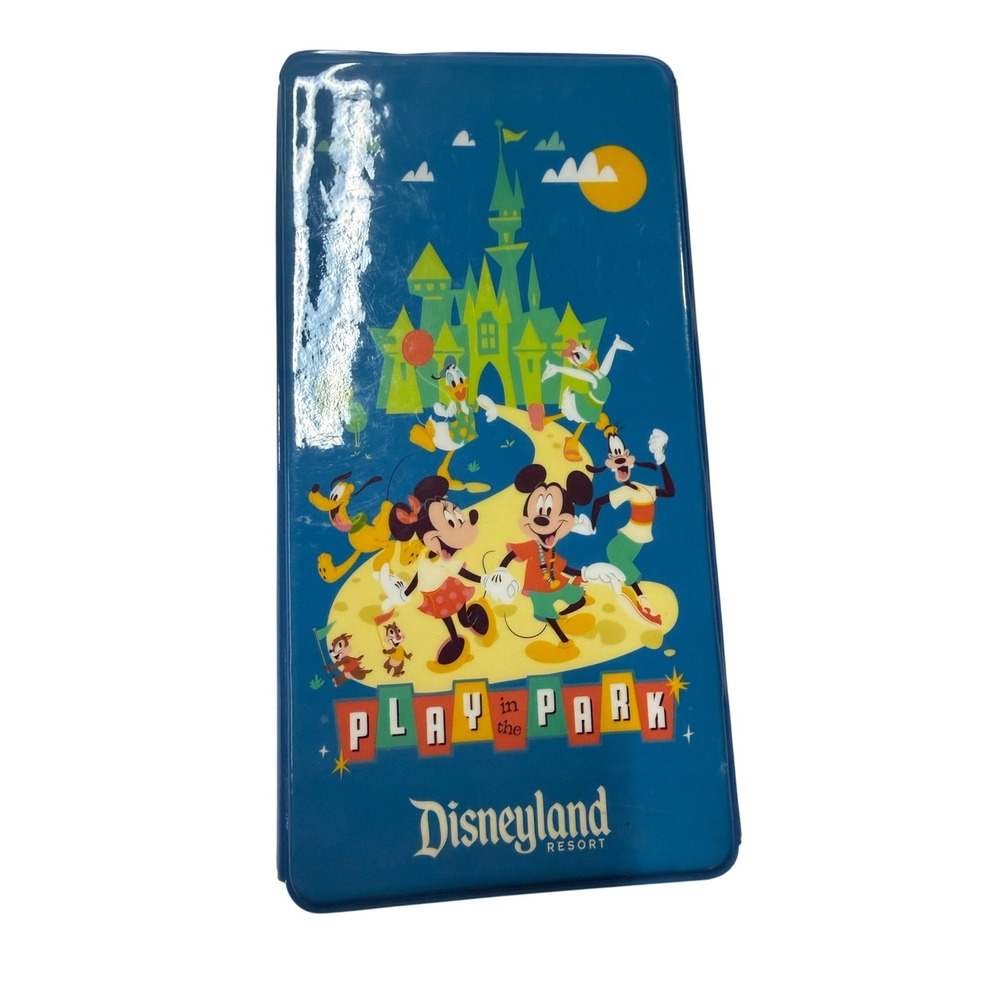 Disneyland Resort Play in the Park Blue Metal Souvenir Tin Mickey & Friends